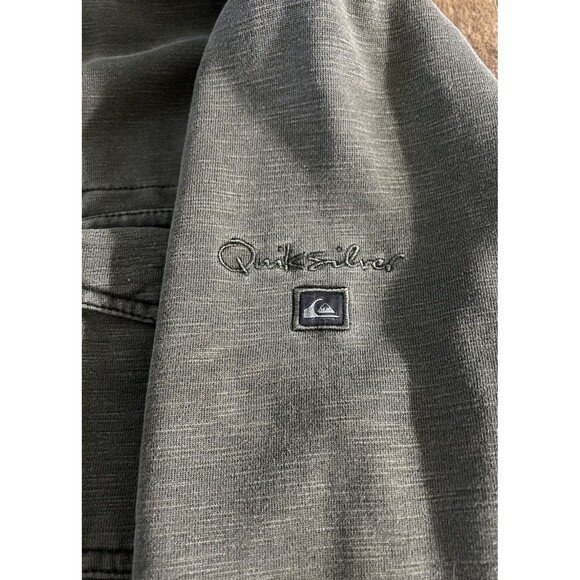 Quicksilver Hooded Chore Coat Full Zip With Buttons Green Snowboard Size M - Picture 7 of 10